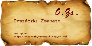 Orszáczky Zsanett névjegykártya
