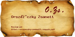 Orszáczky Zsanett névjegykártya