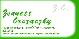 zsanett orszaczky business card